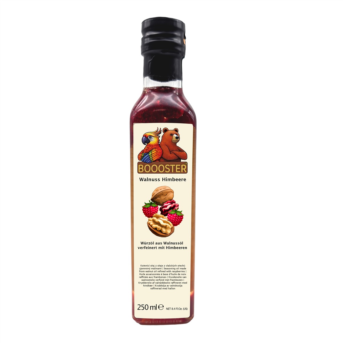 BOOOSTER Walnuss Himbeere Würz-Öl 250ml Walnussöl für Carpaccio & Salat