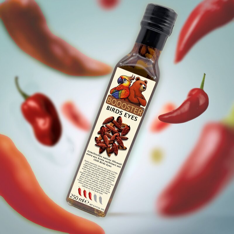 APSU Würz-Öl Extra Natives Olivenöl aus Kreta mit Bird’s Eye Chilis 250ml