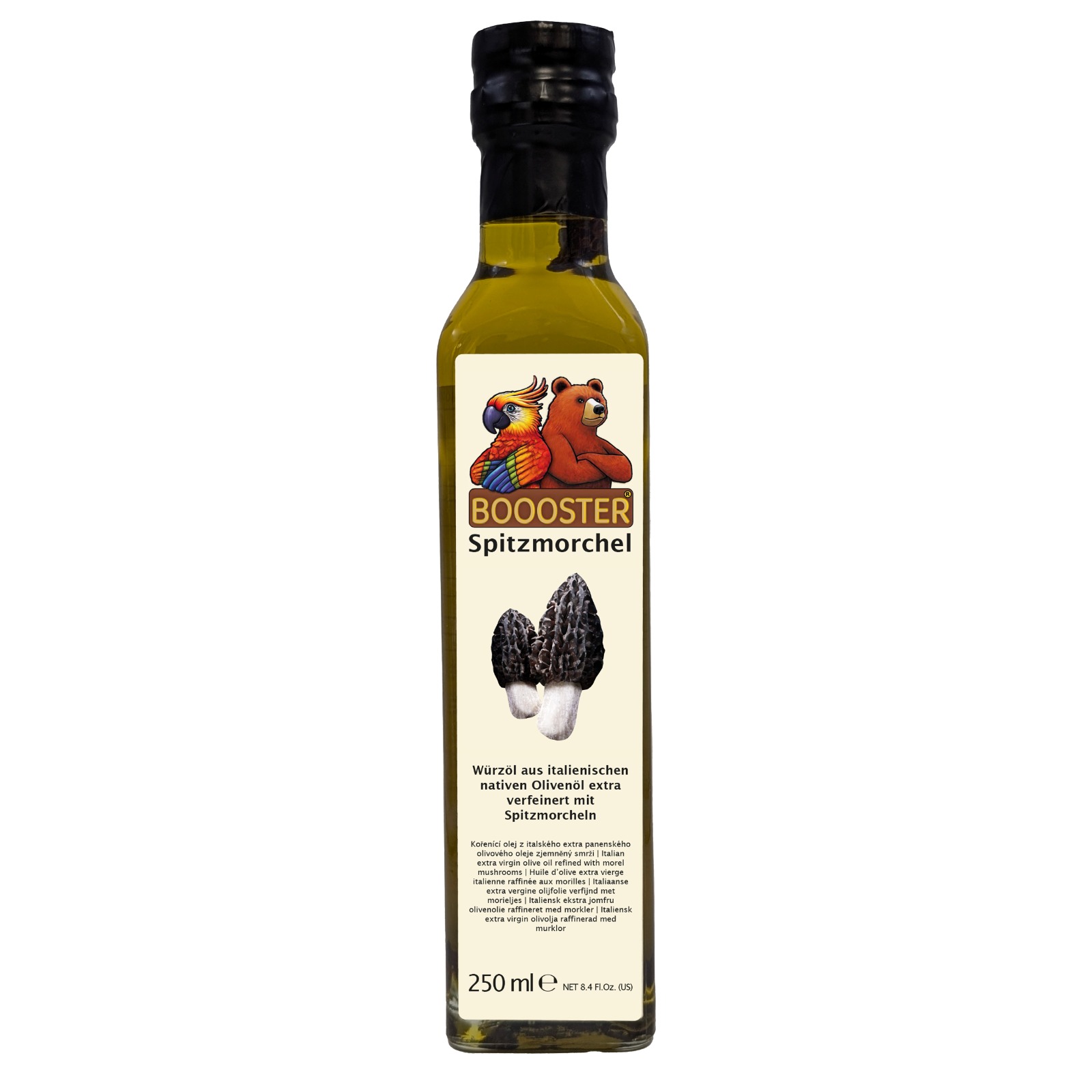 Apsu BOOOSTER Spitzmorchel Würz-Öl 250ml Natives Olivenöl Extra aus Italien