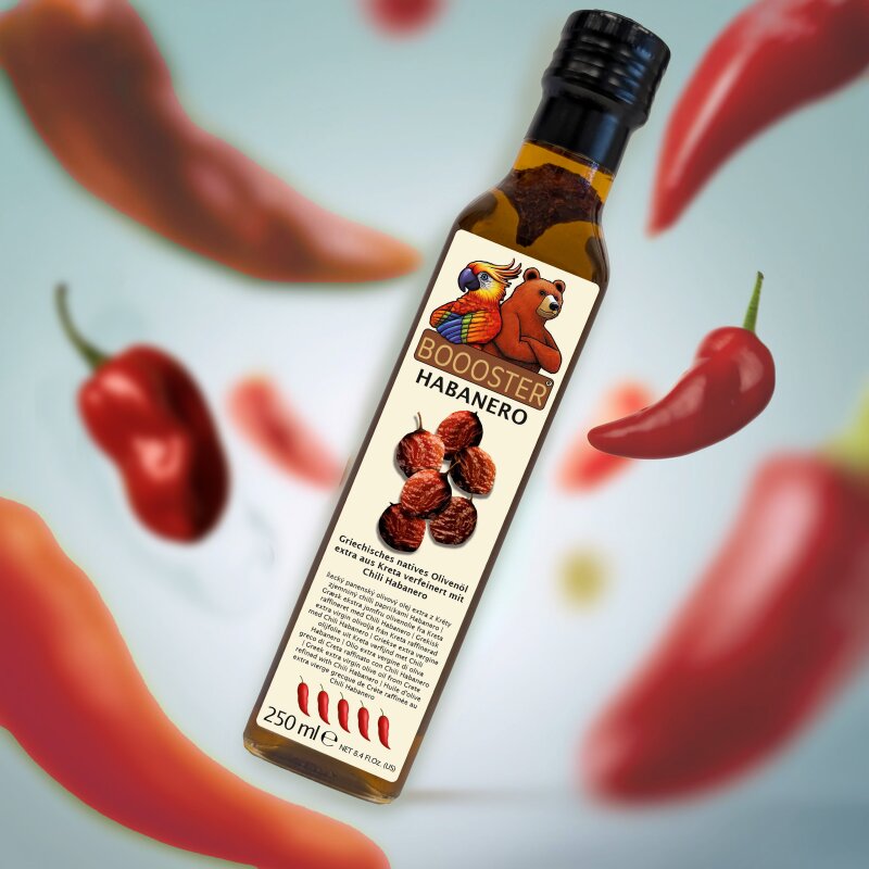 APSU Würz-Öl Extra Natives Olivenöl aus Kreta mit Habanero Chilis 250ml