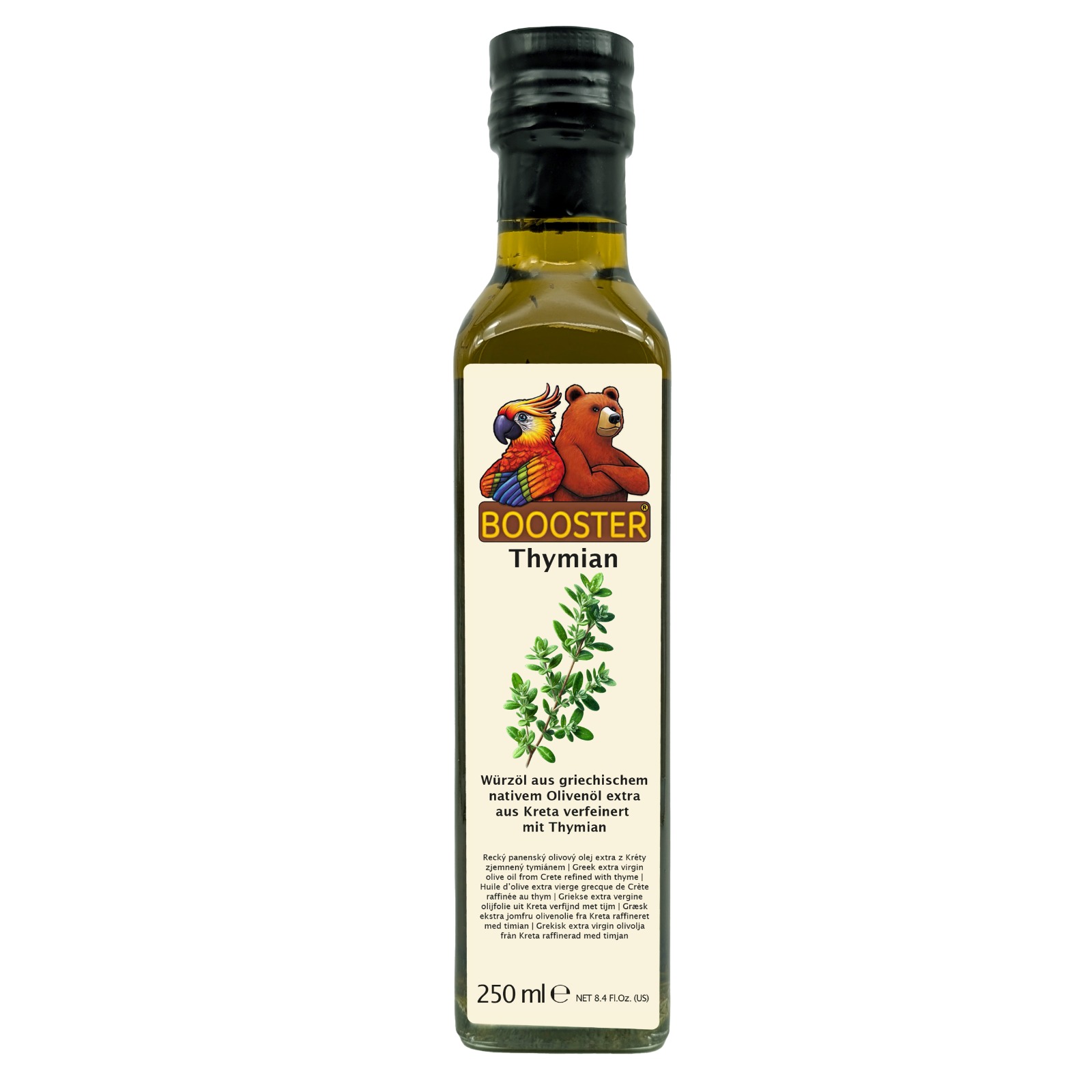 BOOOSTER Thymian Würz-Öl 250ml Griechisches, natives Olivenöl aus Kreta